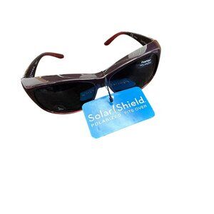 Solar Shield Polarized Fit Over Sunglasses Brown Frame For Glasses Wearers